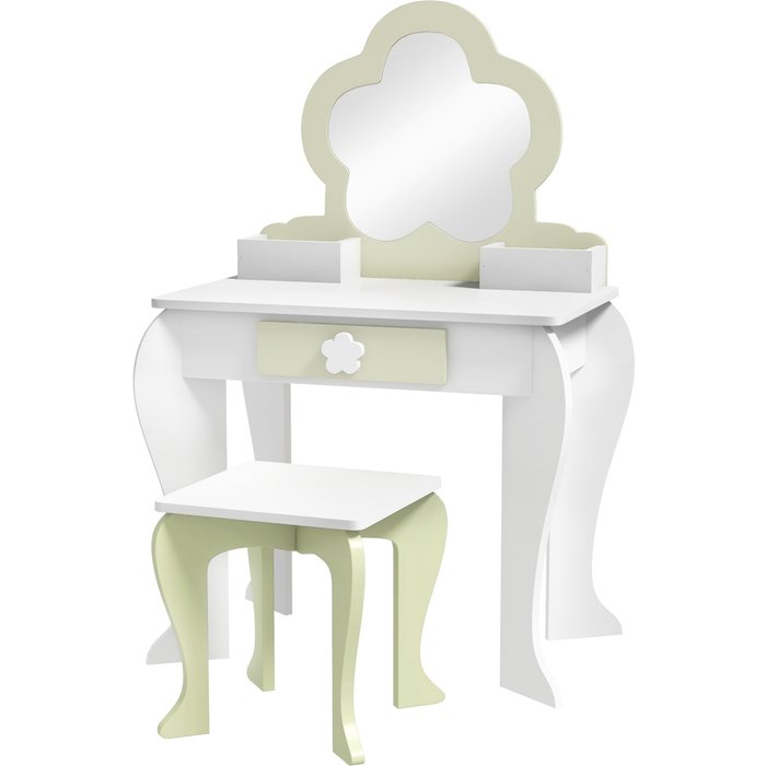 Tocador para niñas zonekiz mdf, acrílico blanco 55x34x87.5 cm