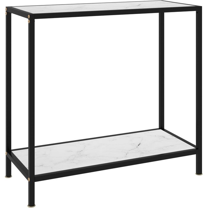 Mesa consola blanco 80x35x75 cm vidrio templado