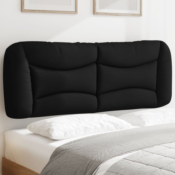Cabecero de cama acolchado hvar tela negro 140 cm