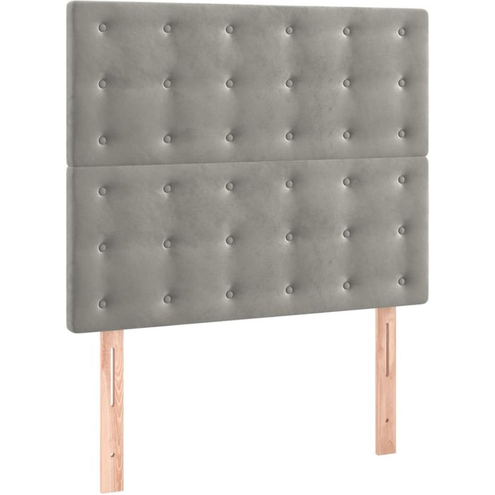 Cabecero cama - mueble cabecero gris claro 80x5x118/128 cm terciopelo