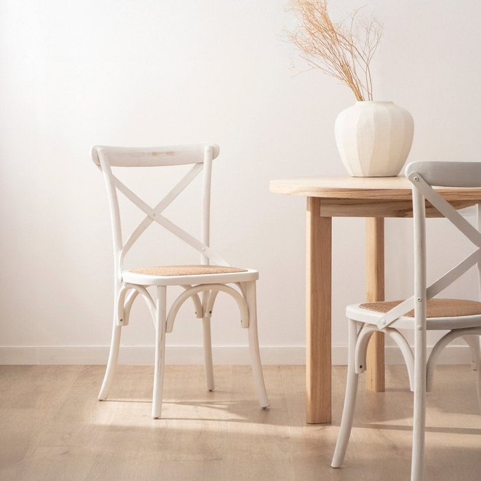 Silla de comedor de madera blanco 50x88 cm