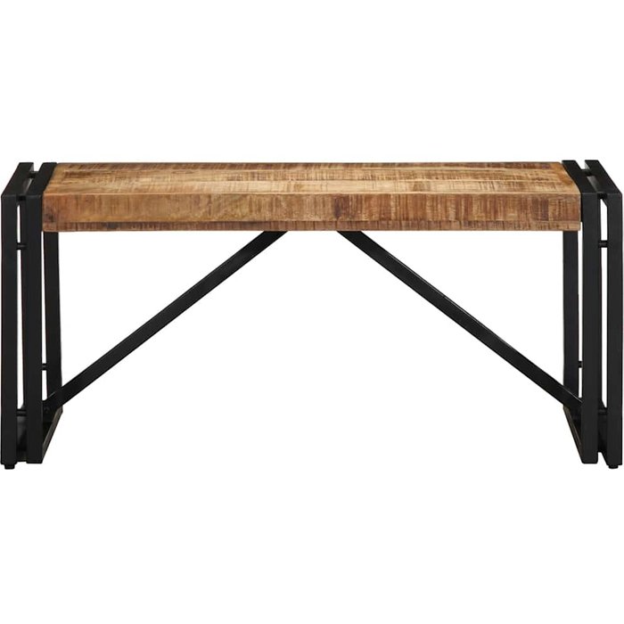 Mesa de centro 80x40x35 cm madera maciza de mango rugosa - comfortxl