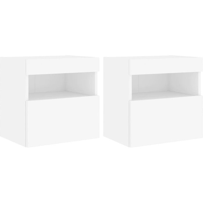 Muebles de tv de pared con luces led 2 uds blanco 40x30x40 cm - comfortxl