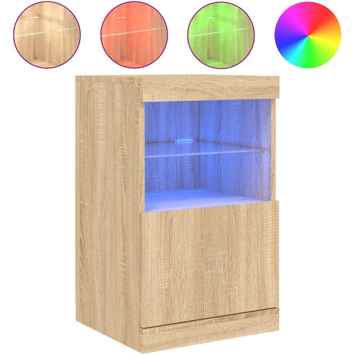 Aparador con luces led roble sonoma 41x37x67 cm - comfortxl