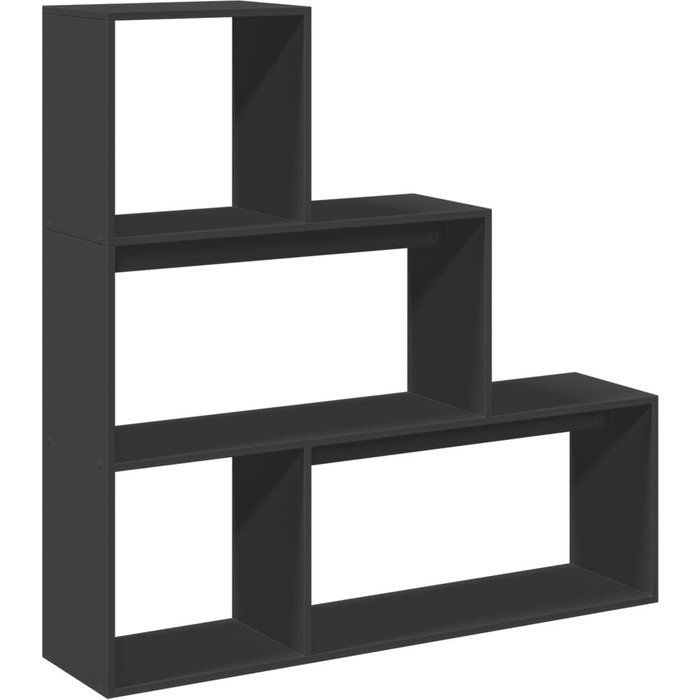 Librería divisora 3 niveles madera negro 123x29x123 cm – comfortxl