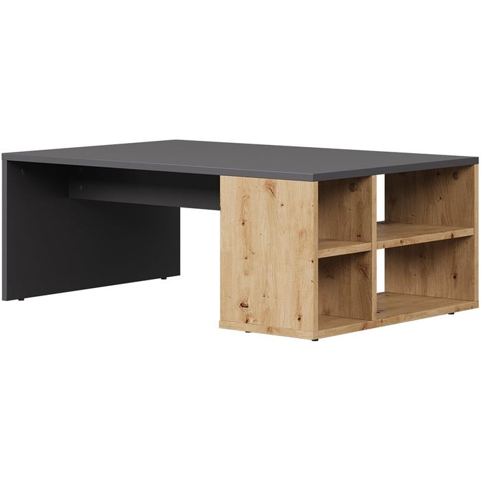 Vicco mesa de centro danny, antracita, 90 x 60 cm con estantes