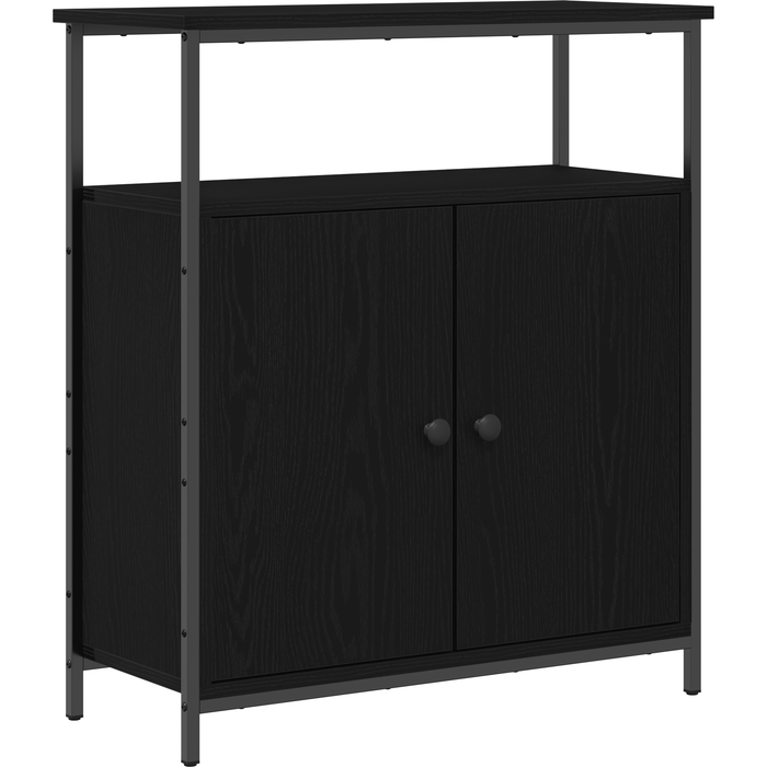 Aparador | rio de pared madera de ingeniería roble negro 69,5x34x90 cm cfw825958