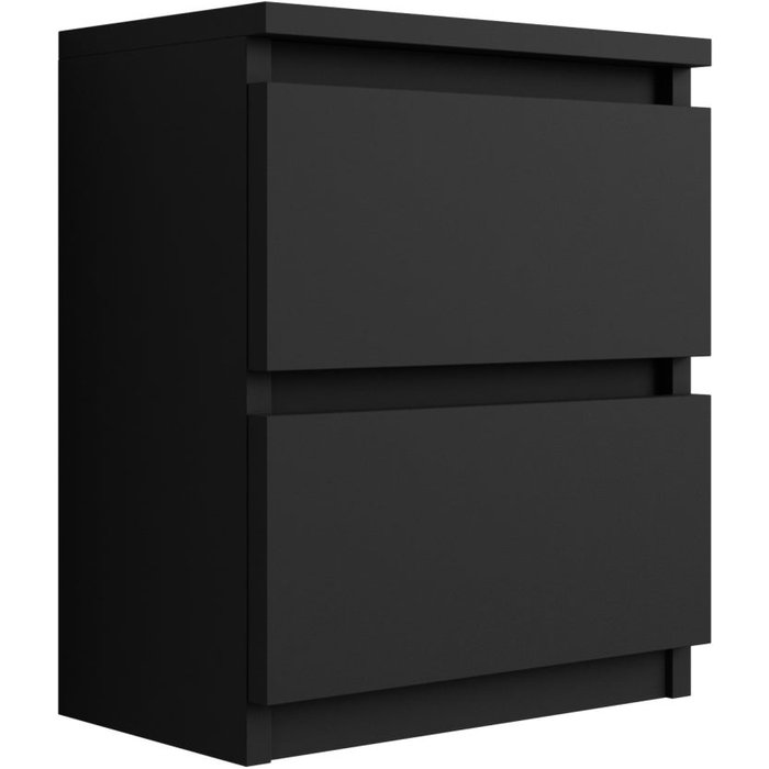 Mesilla de noche de pie con dos cajones – 45 × 36 × 36 cm – color: negro