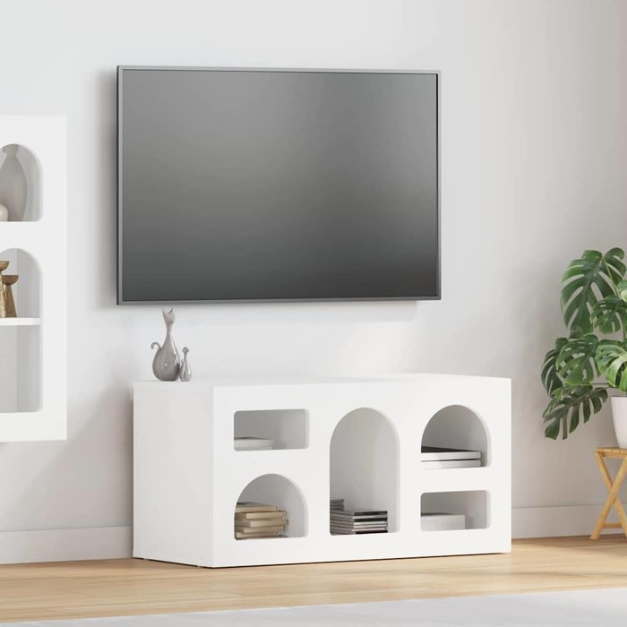 Mueble de tv blanco 80 x 35 x 40 cm madera de ingeniería