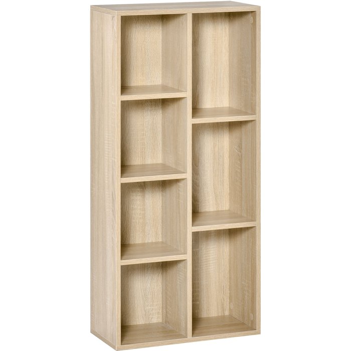 Estantería para libros homcom melamina de madera roble 50x24x106 cm