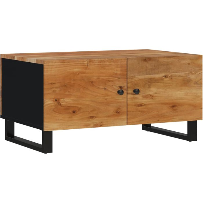 Mesa de centro madera maciza acacia y contrachapada 80x50x40 cm - comfortxl