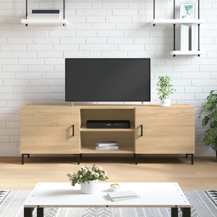 Mueble de tv de roble sonoma, 150x30x50 cm, madera de ingeniería