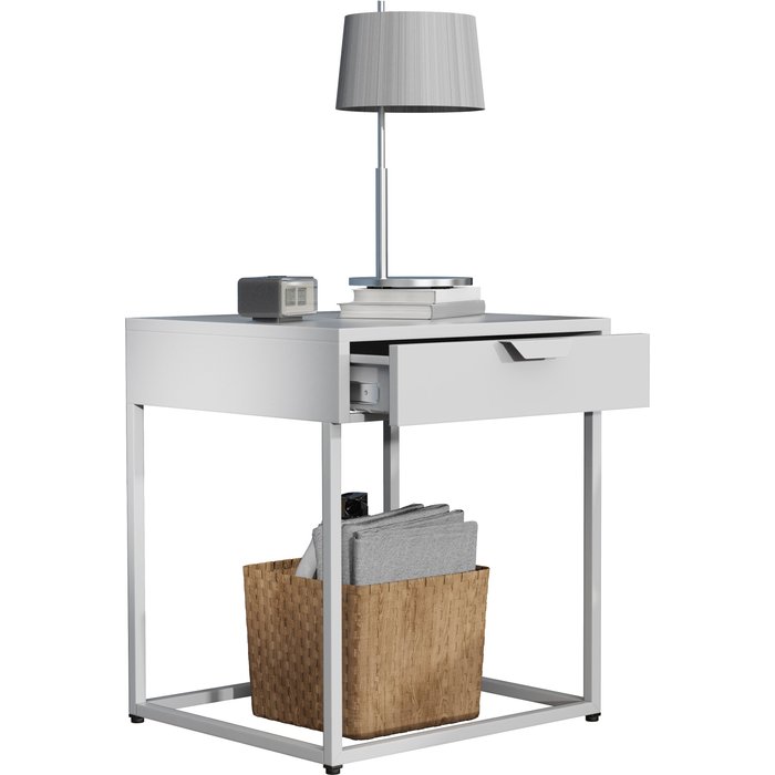 Vcm mesita de noche flokas blanco h. 50 x b. 43 x t. 41 cm