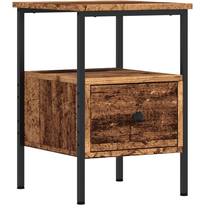 Mesita de noche madera de ingeniería envejecida 34x36x50 cm - comfortxl
