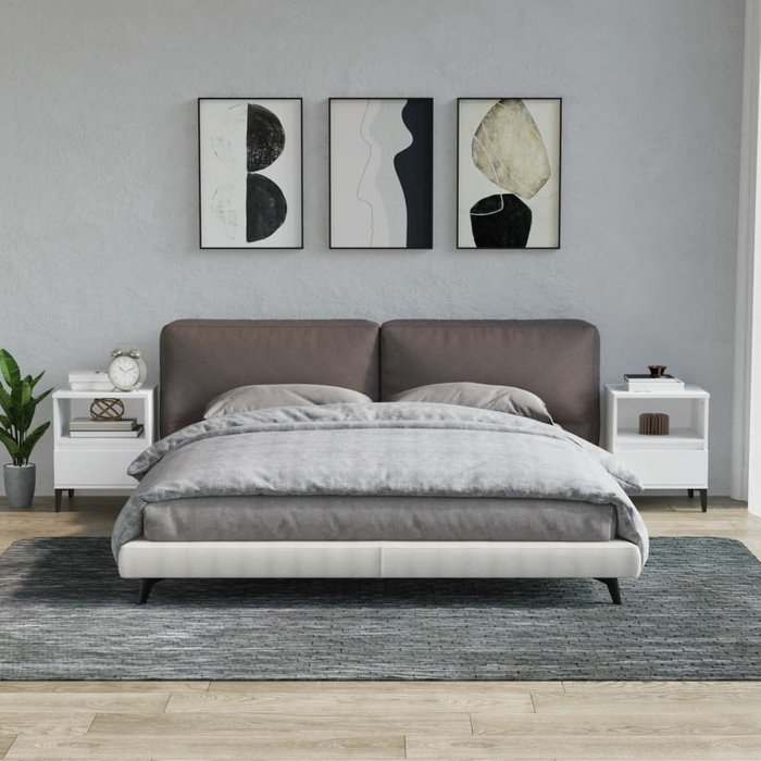 Pack de 2 mesitas de noche,mesilla de noche color blanco 40x35x50 cm cfw49754
