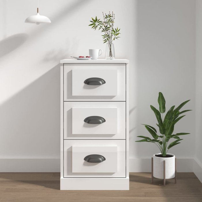 Aparador blanco brillo 36x35,5x67,5 cm madera contrachapada
