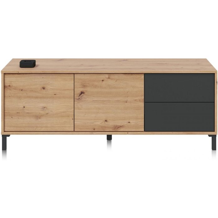 Mueble tv lea gris antracita - roble nodi 130 x 47 x 41 cm