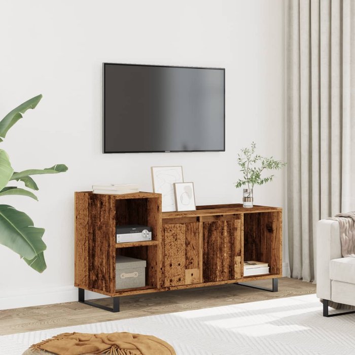 Mueble para tv madera ingeniería madera envejecida 100x35x55 cm vidaxl