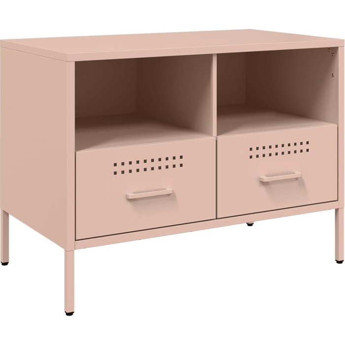 Mueble tv | mueble de salón acero laminado en frío rosa 68x39x50,5 cm cfw69591