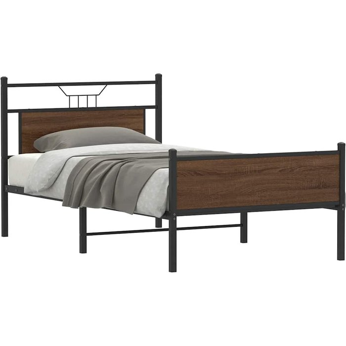 Maison exclusive - estructura de cama sin colchón roble marrón 107x203 cm