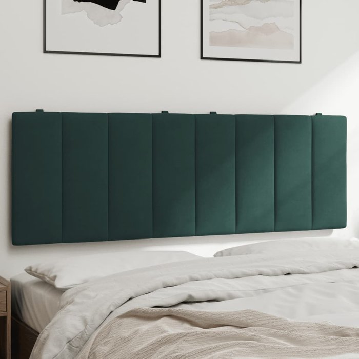 Cojín cabecero verde oscuro 140 cm terciopelo