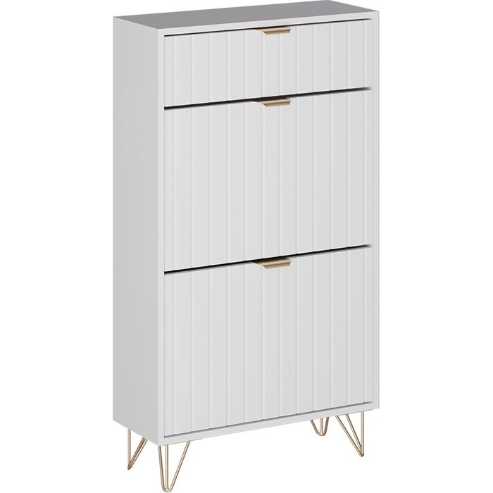 Vicco armario para zapatos helge, blanco, 60 x 107.5 cm 2 compartimentos