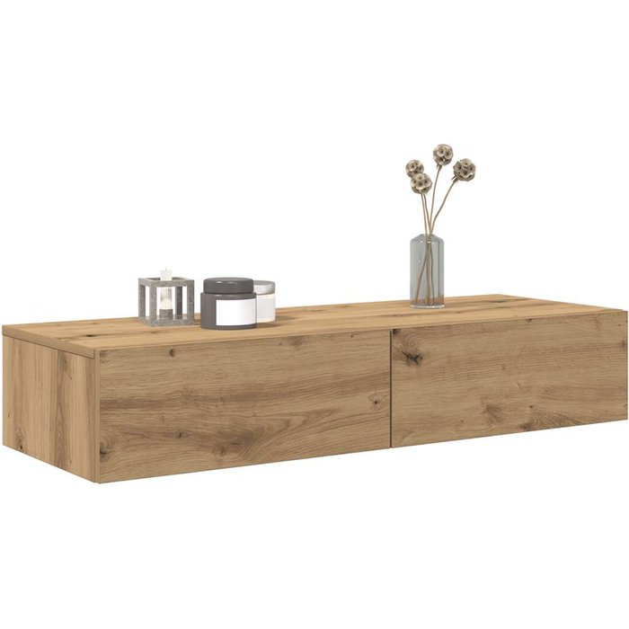 Estantería de pared con cajones, roble artesanal, madera de ingeniería.