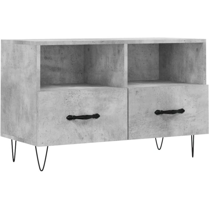 Mueble de tv de contrachapado gris hormigón 80x36x50 cm - comfortxl