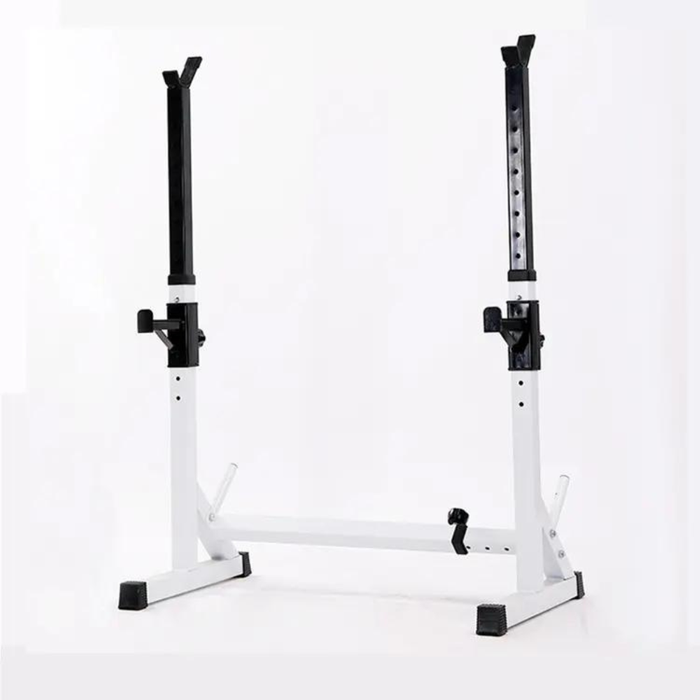 Soporte ajustable rack de sentadillas fitness tech blanco