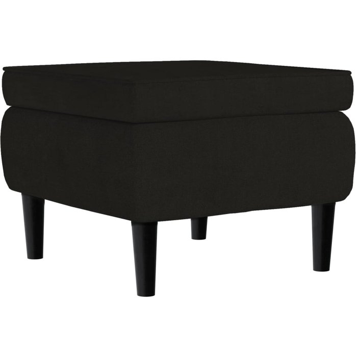 Taburete con patas de madera terciopelo negro - comfortxl