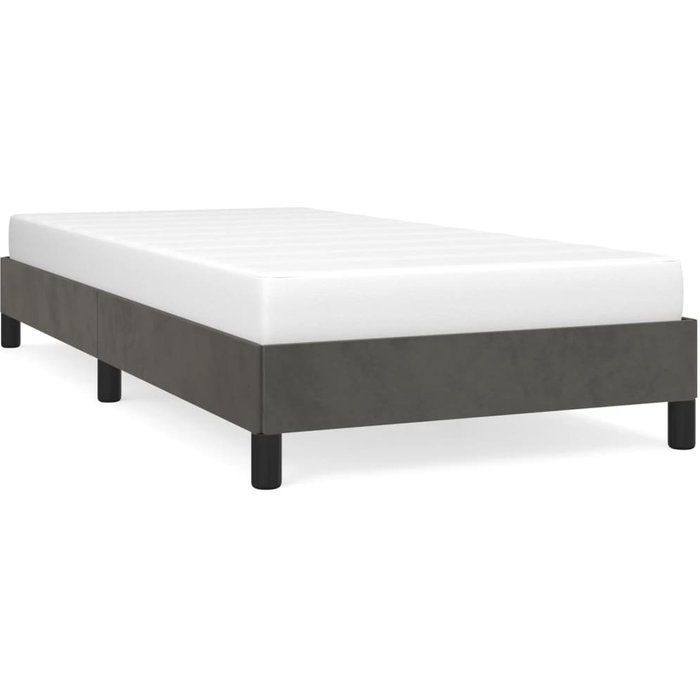 Estructura de cama sin colchón terciopelo gris oscuro 80x200 cm — comfortxl