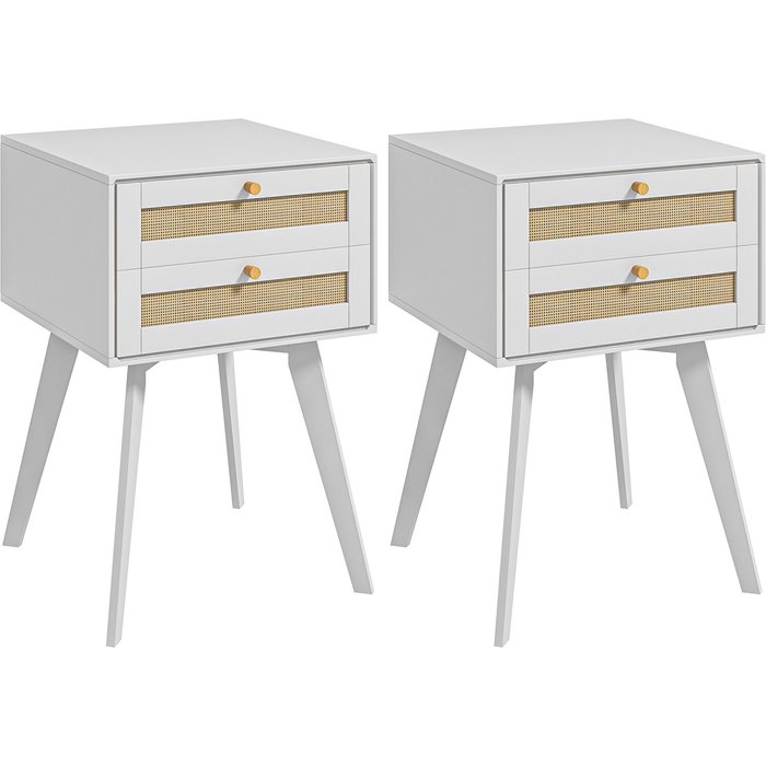 Mesillas de noche homcom mdf blanco 40x40x60 cm 831-p127