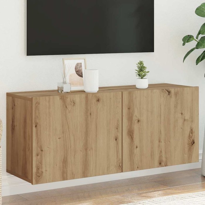 Mueble para tv de pared roble artisian 100x30x41 cm