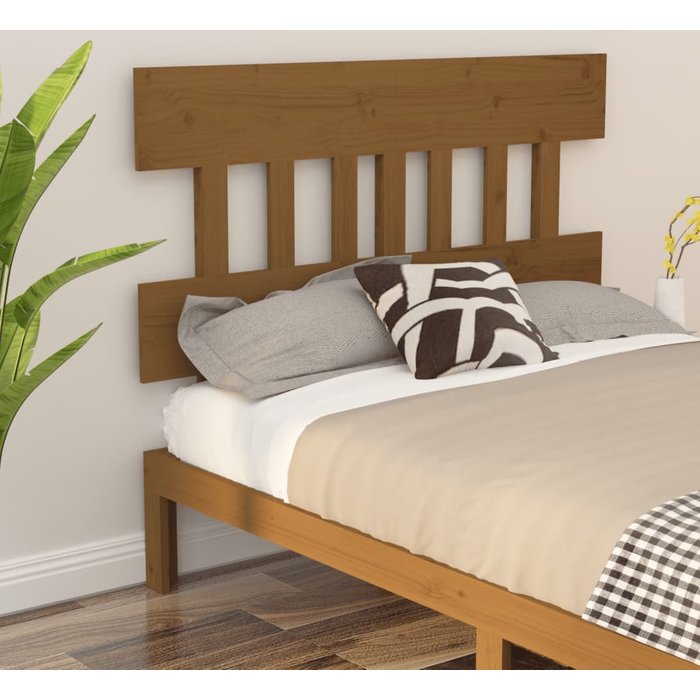 Cabecero de cama madera maciza de pino marrón miel 138,5x3x81cm - comfortxl