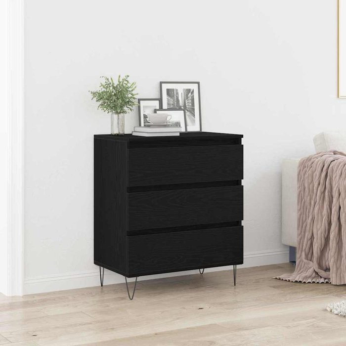Maison exclusive - aparador roble negro 60 x 35 x 70 cm madera de ingeniería