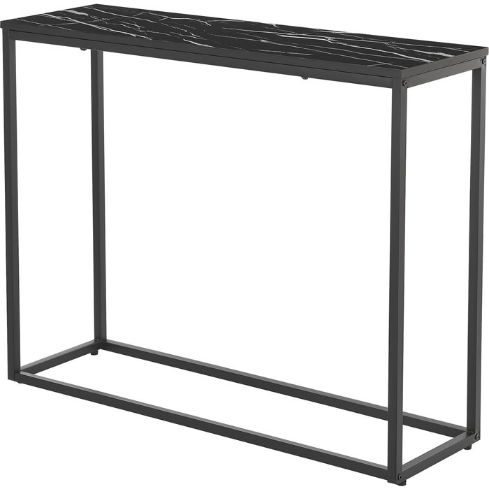 Mesa consola 80 x 100 x 30 cm efecto mármol negro 03_0008574