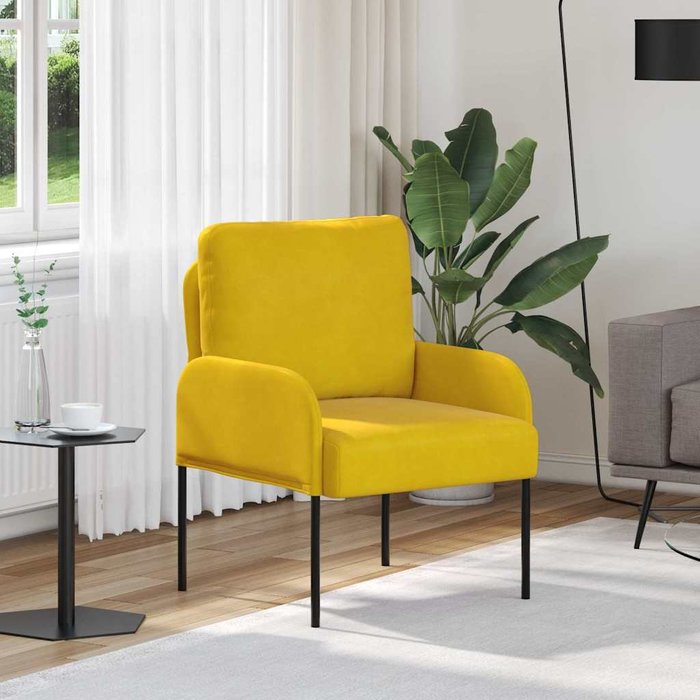 Sofás con cojín 55cm amarillo madera contrachapada vidaxl