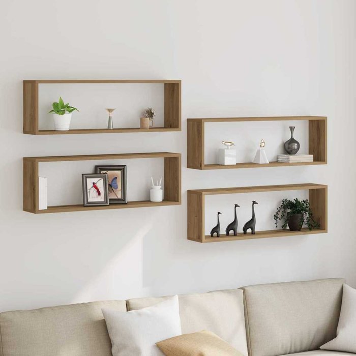 Maison exclusive - estanterías de pared 4 pcs roble artesanal 80 x 15 x 26 cm