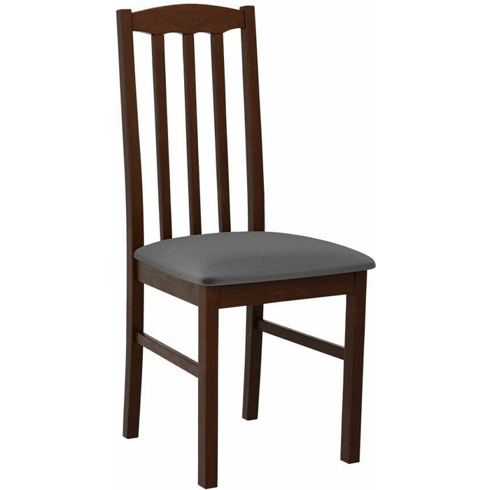 Silla victorville 366, nogal, gris oscuro, 90x43x48cm, tapiz, de madera