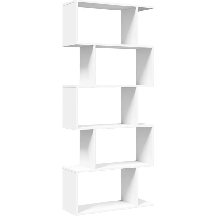 Librería divisor 5 niveles madera ingeniería blanco 70x24x161cm – comfortxl