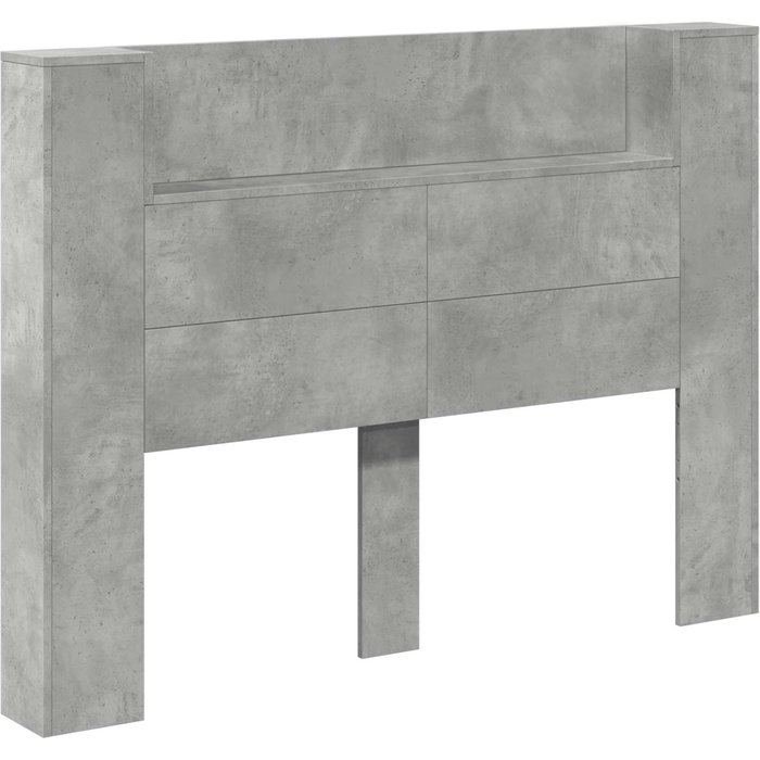 Cabecero cama - mueble cabecero con estante gris concreto 140 x 16,5 x 103,5 cm