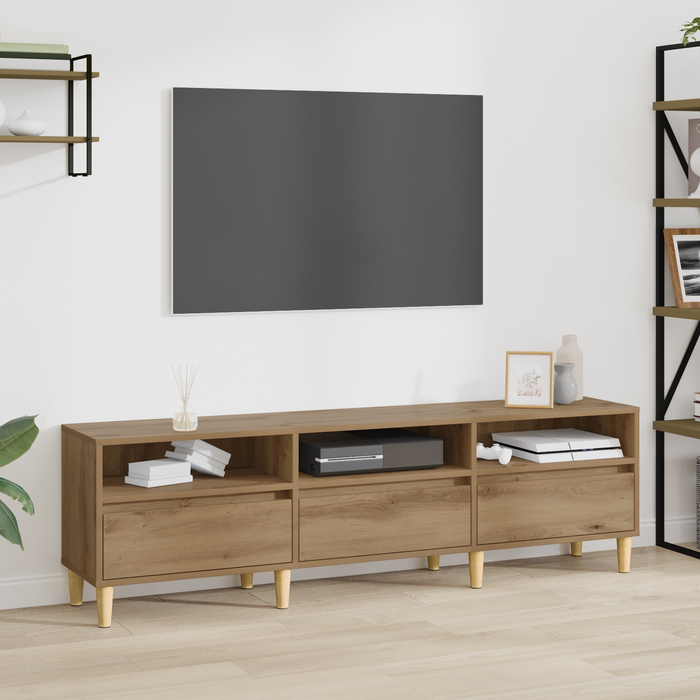 Vidaxl gabinete de tv con cajón con estante roble artisan 150 x 30 x 45 cm