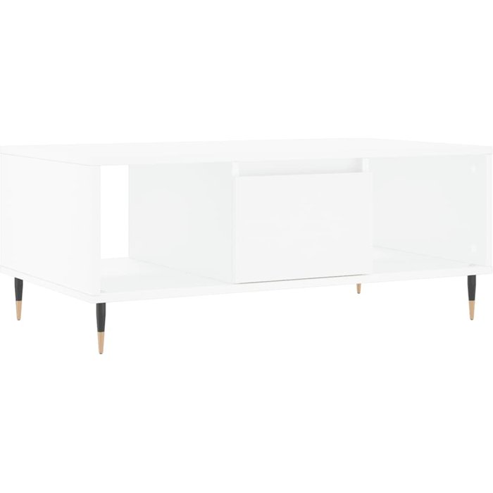 Mesa de centro madera contrachapada blanco 90x50x36,5 cm