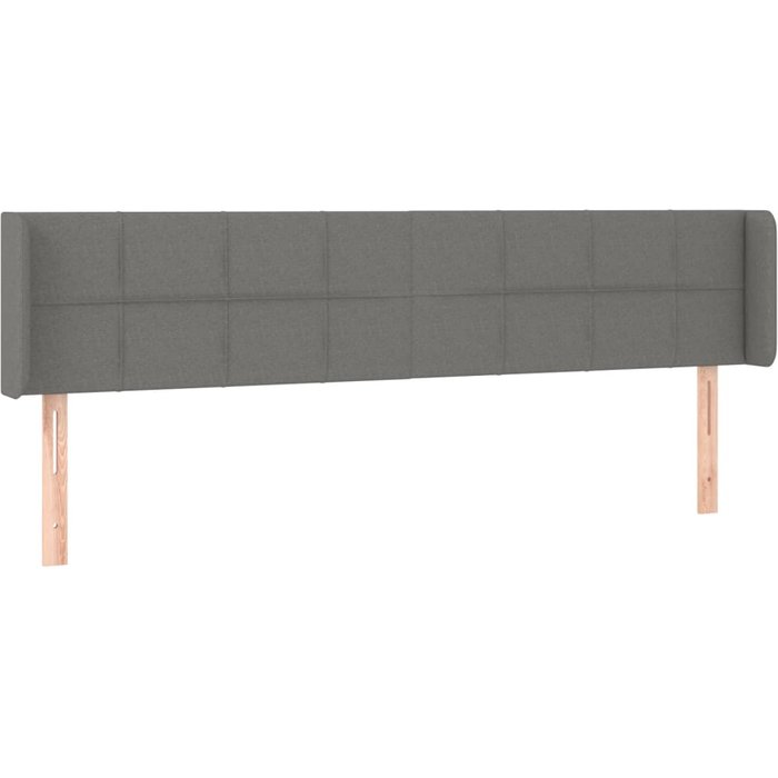 Cabecero cama - mueble cabecero de tela gris oscuro 183x16x78/88 cm