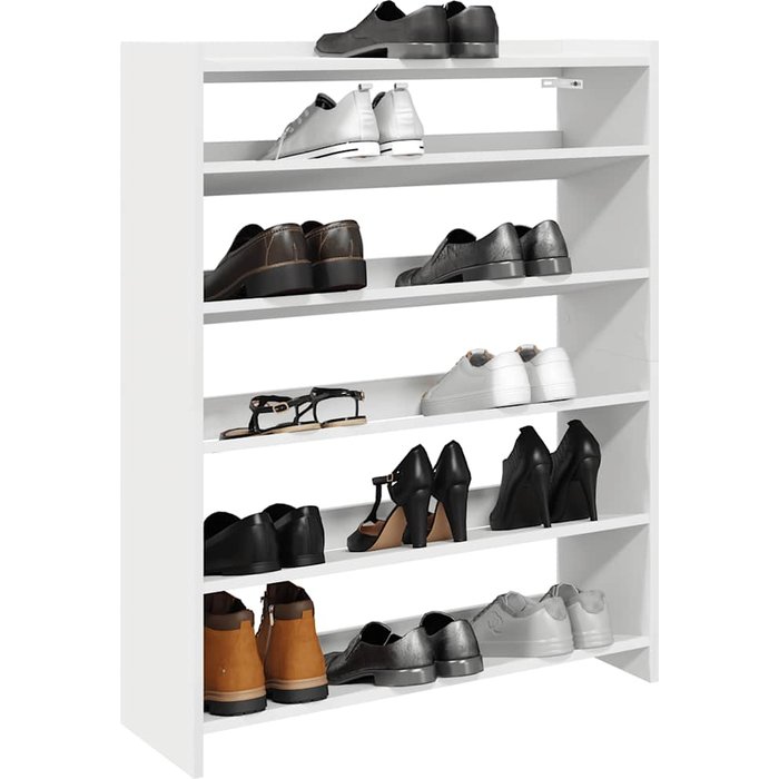 Zapatero blanco 80x25x100 cm madera contrachapada