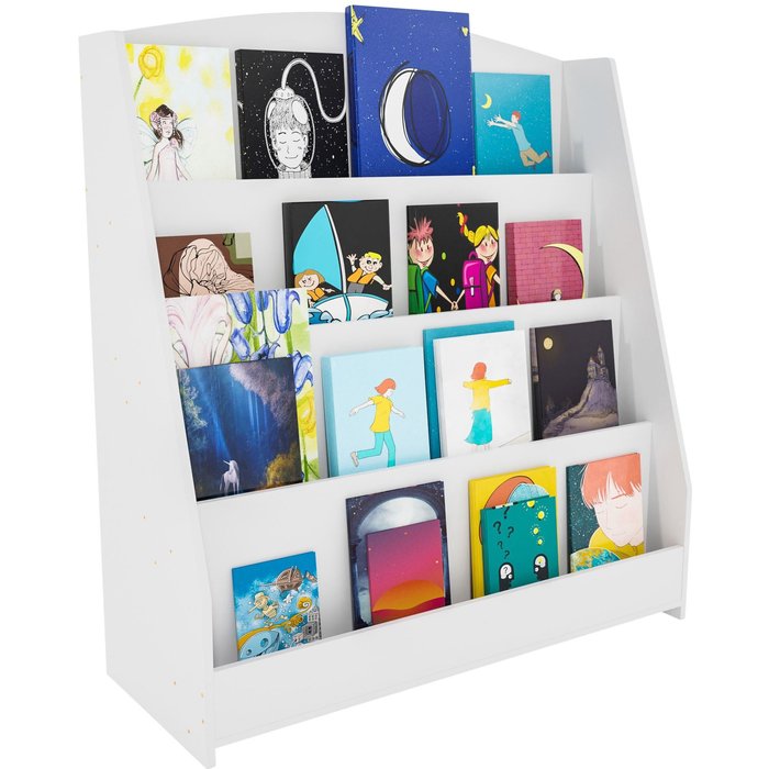 Librería infantil con 4 estantes 88x80x30 cm mdf blanco 10_0003497