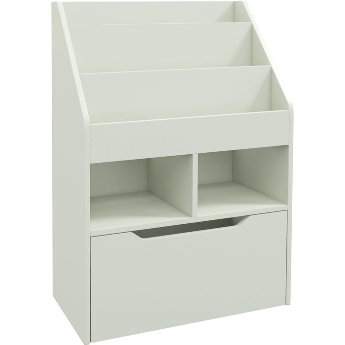 Estantería infantil homcom mdf, nylon verde 60x29.9x90 cm