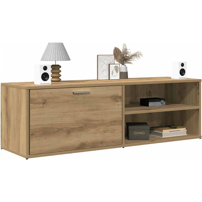 Mueble tv artesanal de roble 120x34x37 cm de madera contrachapada
