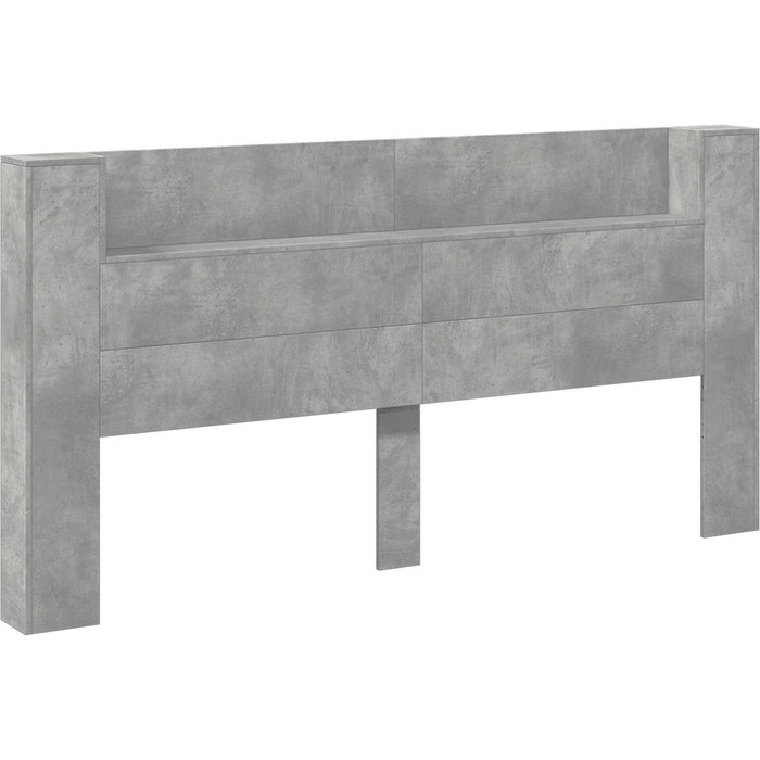 Cabecero cama - mueble cabecero con estante gris concreto 200 x 16,5 x 103,5 cm