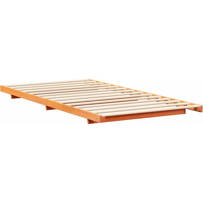 Estructura de cama marrón cera 100 x 220 cm